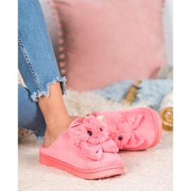 SHELOVET Tofflor Med Rosett rosa 1