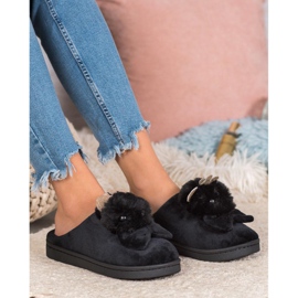 SHELOVET Tofflor Med Rosett svart 1