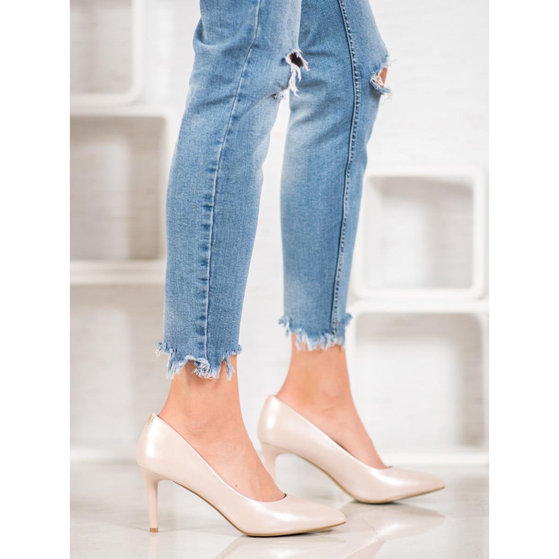 Goodin Snygga stiletter gjorda av ekoläder brun 2