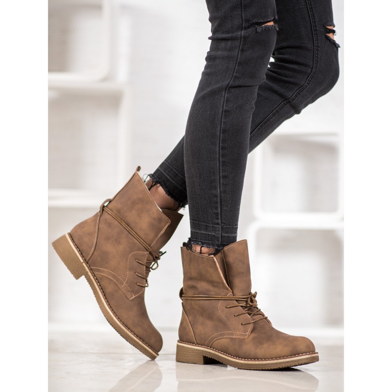 SDS Knutna stövlar med ett upprullningsben brun 1