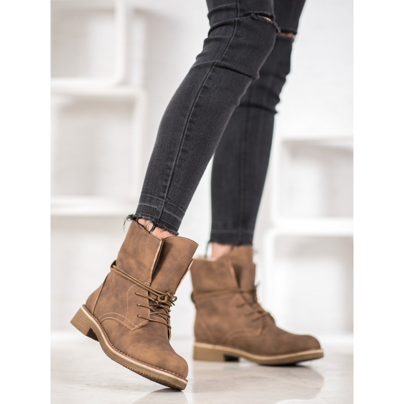 SDS Knutna stövlar med ett upprullningsben brun 2