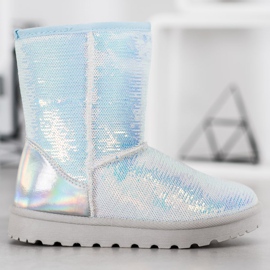 SHELOVET Mukluki med paljetter vit 1