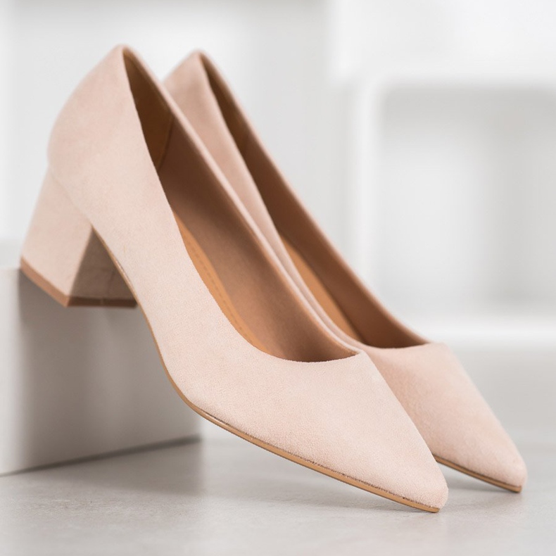 Ideal Shoes Mockapumpar på höga klackar brun 1