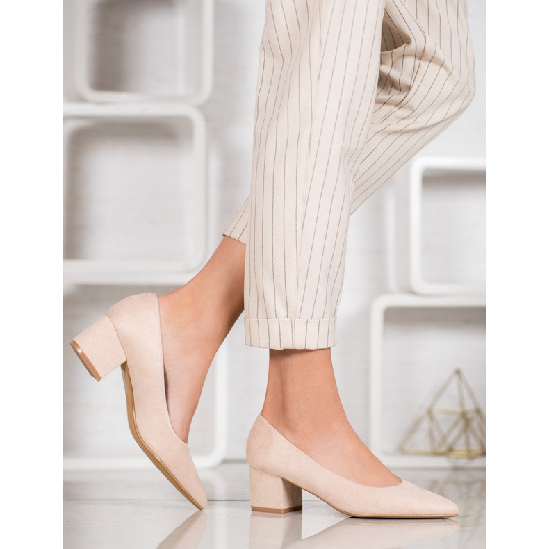 Ideal Shoes Mockapumpar på höga klackar brun 2