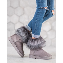SHELOVET Grå Mukluki med päls 1