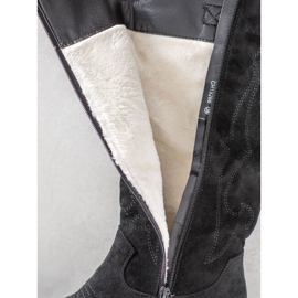 Abloom Cowboystövlar i mocka svart 1