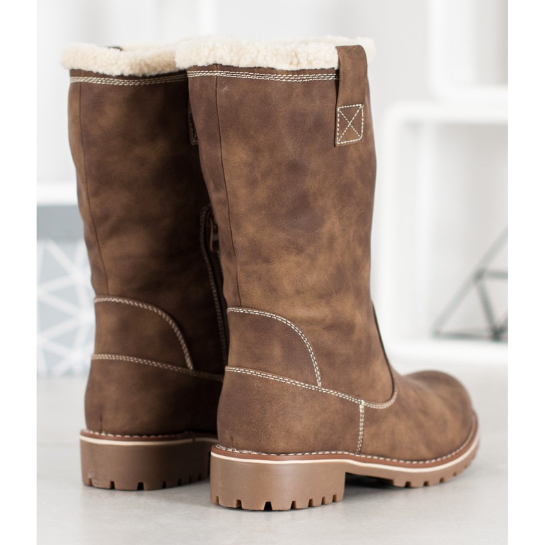 SDS Varma stövlar med ekoläder brun 1