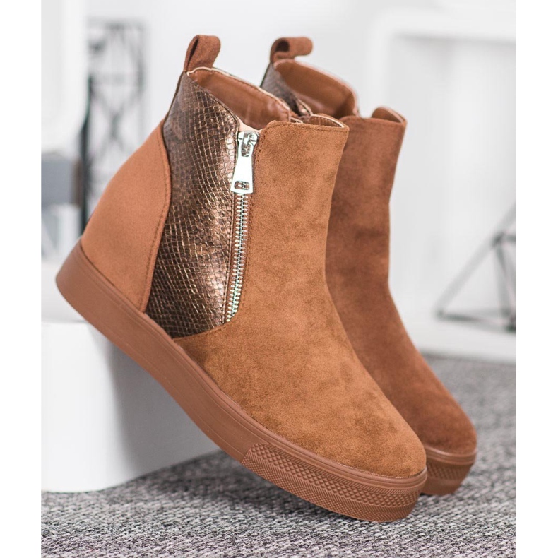 Bestelle Stövlar Med Ett Orm Mönster brun 2