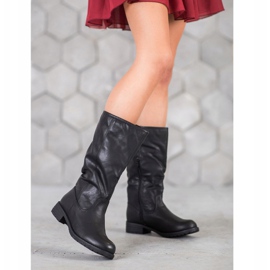 SDS Bekväma stövlar med ekoläder svart 1