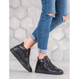 Sergio Leone Svarta sneakers på plattformen 1