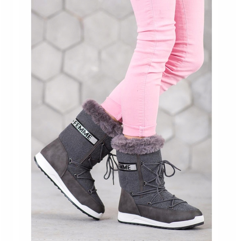 Small Swan Mode snörade snöskor grå 1