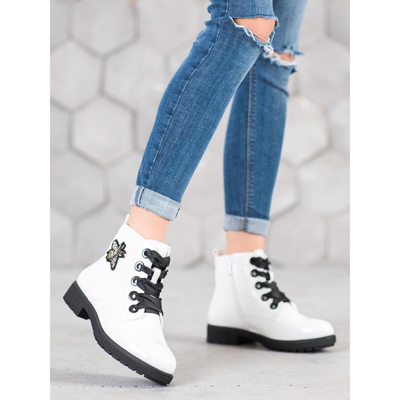 Sergio Leone Stövlar med applikation vit 1