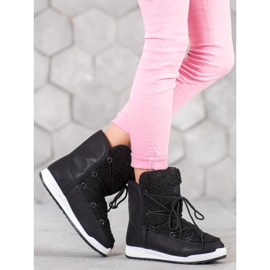 Small Swan Vinterstövlar med fårskinn svart 1