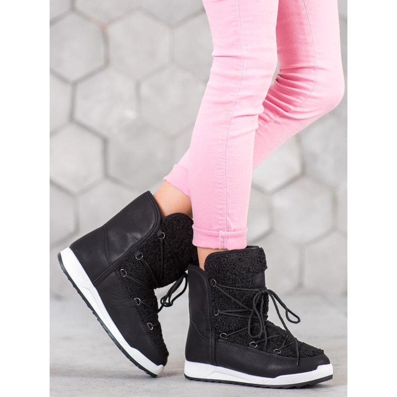 Small Swan Vinterstövlar med fårskinn svart 1