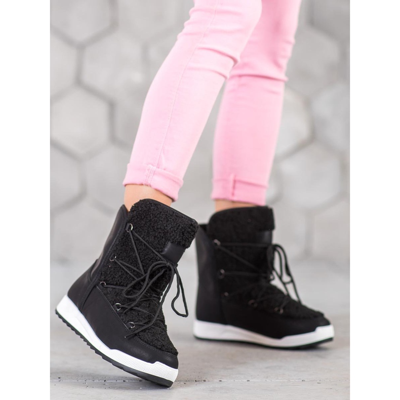 Small Swan Vinterstövlar med fårskinn svart 2