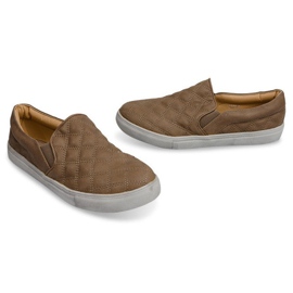 Slip-on quiltade sneakers på 9033 Khaki grön 1