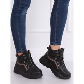 Svarta sportskor med hög fotled B0012-SP Svart 2