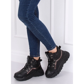 Svarta sportskor med hög fotled B0012-SP Svart 1