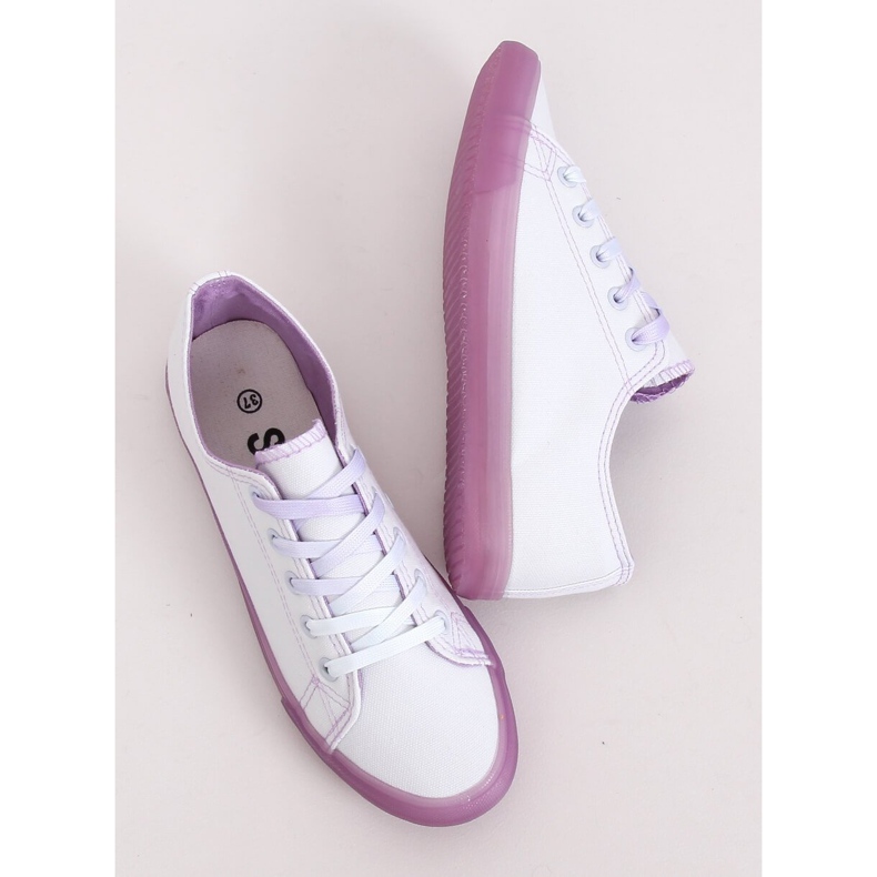 Kvinnors ombre vita och lila sneakers E3508 Lila violett 1
