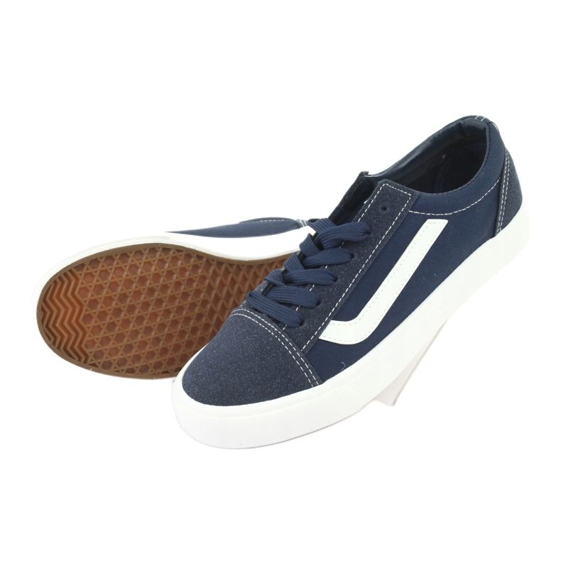 Atletico Kvinnors sneakers bundna 18081 marinblå 5