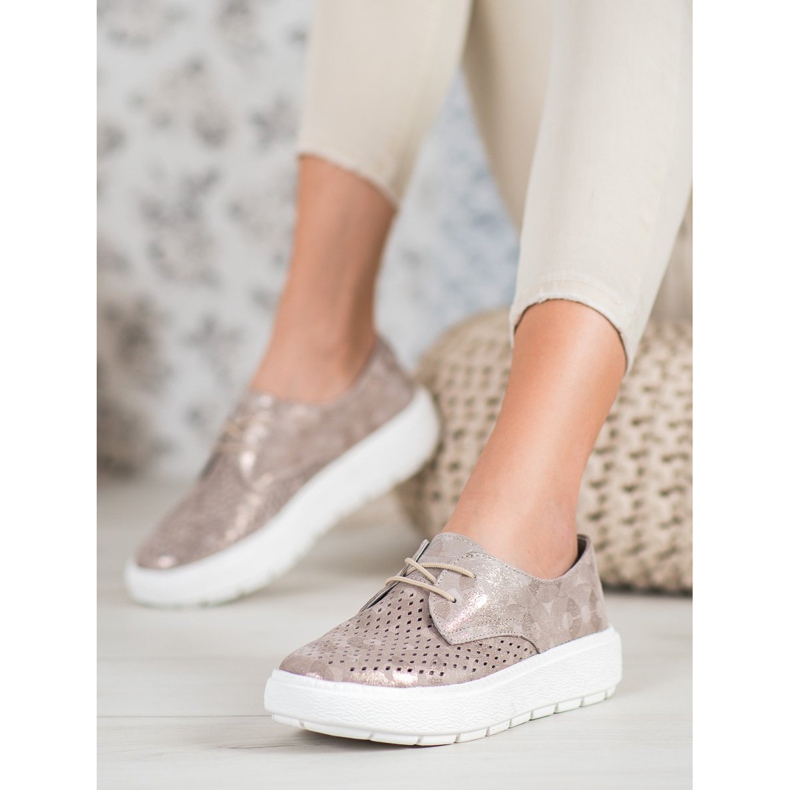 Goodin Lätta läderskor mångfärgad gul 1