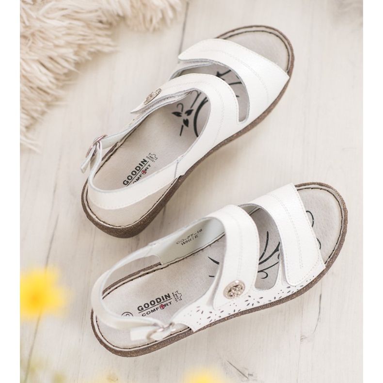 Goodin Sandaler i kil med läder vit 2