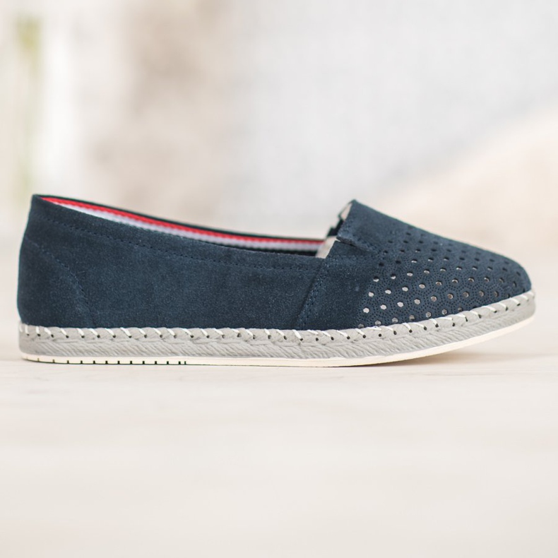 Goodin Openwork läderballerina blå 1