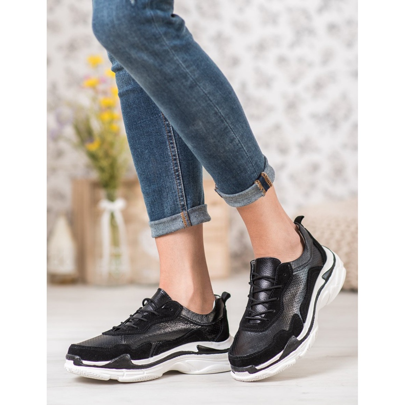 Goodin Svart läder sneakers 2