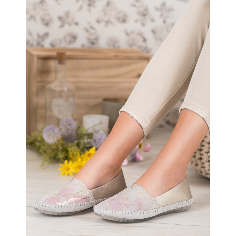 VINCEZA slipons i läder gul 1