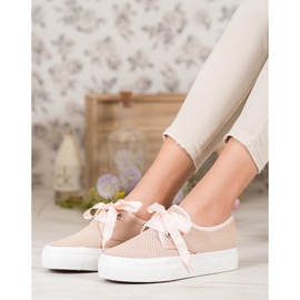 Kylie Sneakers bundna med ett band brun 1