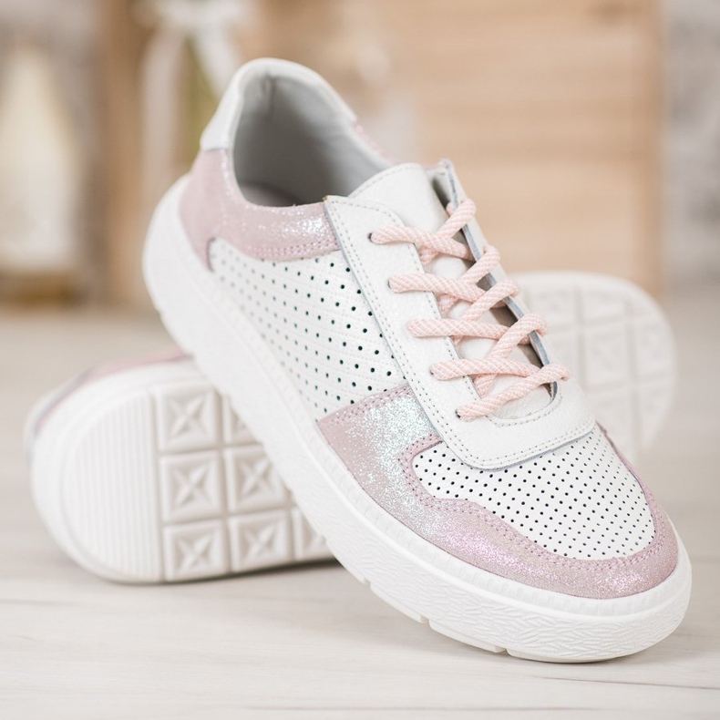 Goodin Läderbrokadskor vit 1