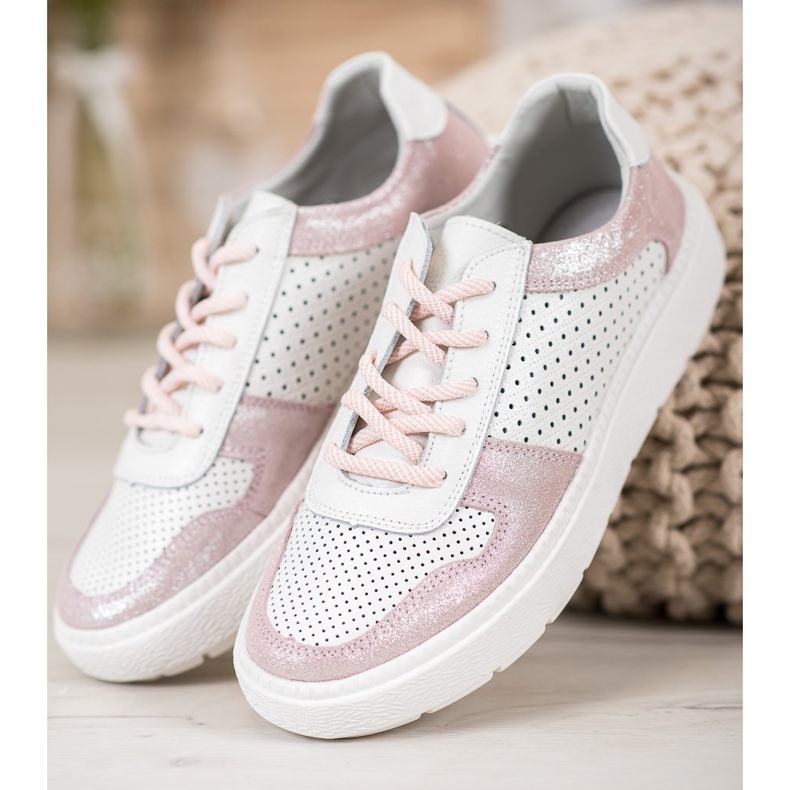 Goodin Läderbrokadskor vit 2