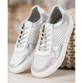 Goodin Läderbrokadskor vit 2