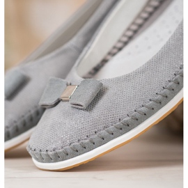 Ballerinor med rosett VINCEZA grå 2