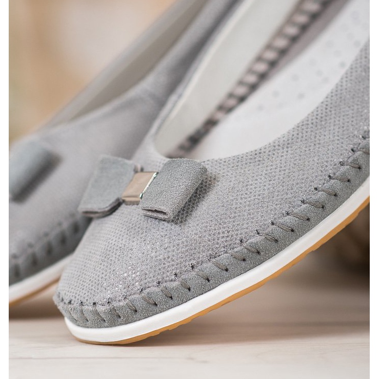 Ballerinor med rosett VINCEZA grå 2