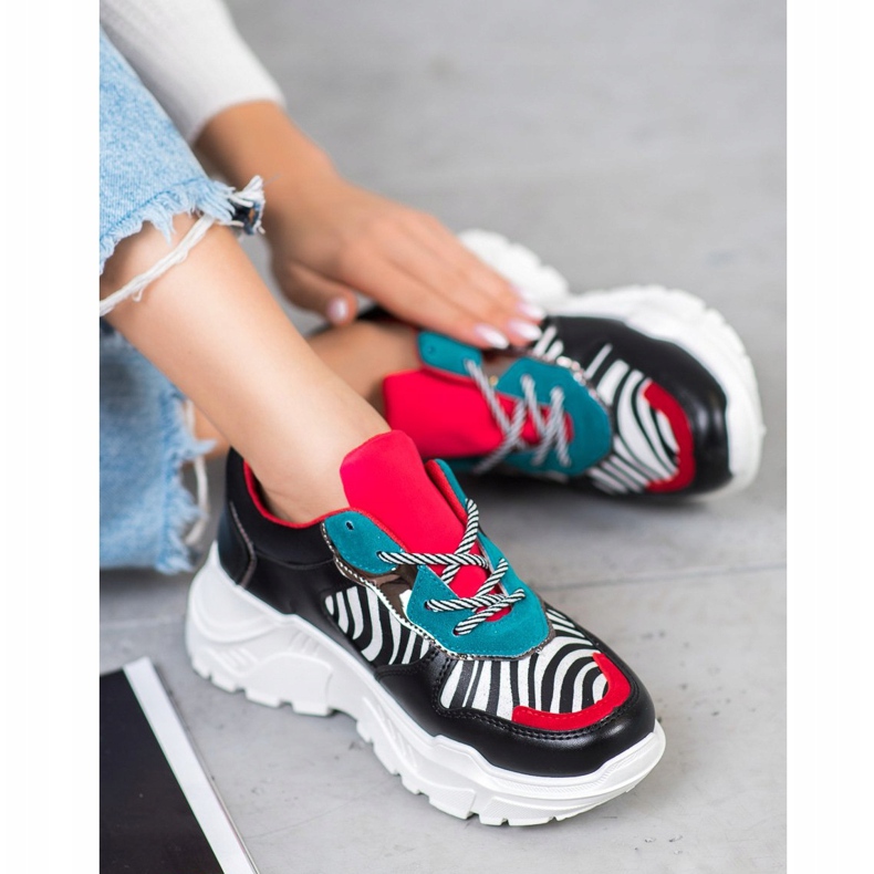 SHELOVET Mode sneakers svart mångfärgad 1
