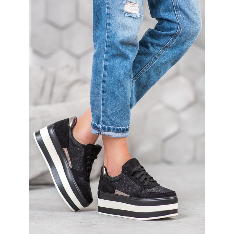 Seastar Sneakers på plattformen svart grå 2