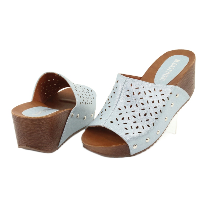 M.Daszyński Kvinna tofflor Daszyński SA144-8 blå 4