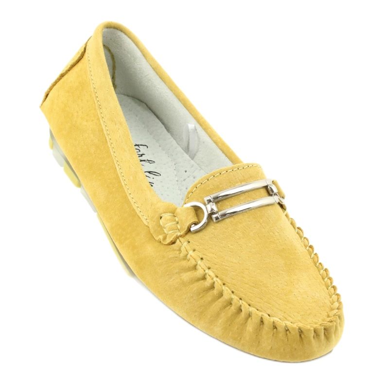 Loafers i mocka läder Filippo DP 1202 gul 1