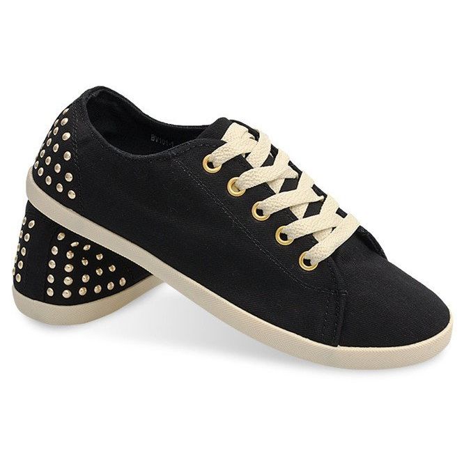 Cloth Sneakers With Studs VB67 Black svart 2