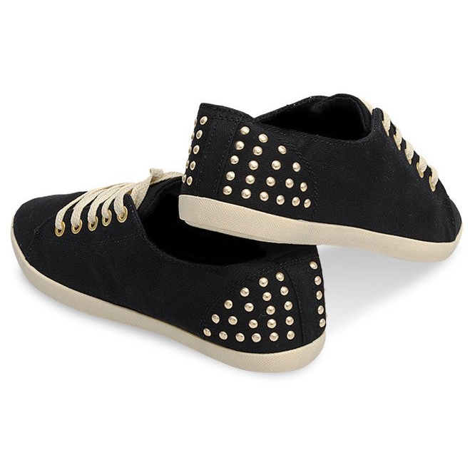 Cloth Sneakers With Studs VB67 Black svart 1