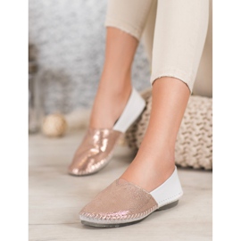 VINCEZA slipons i läder vit gul 2