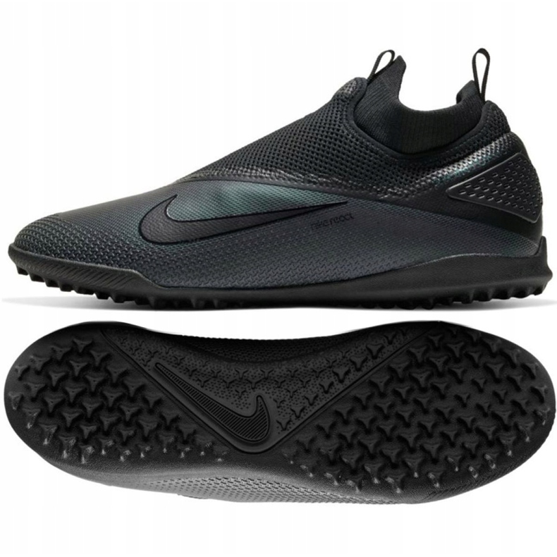 Nike React Phantom Vsn 2 Pro Df Tf M CD4174-010 fotbollsskor svart svart 2