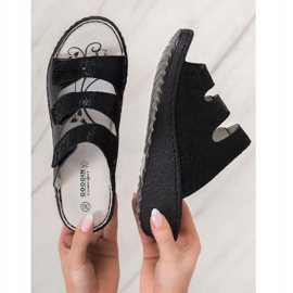 Goodin Svarta läder tofflor 2 Goodin Svarta läder tofflor 2