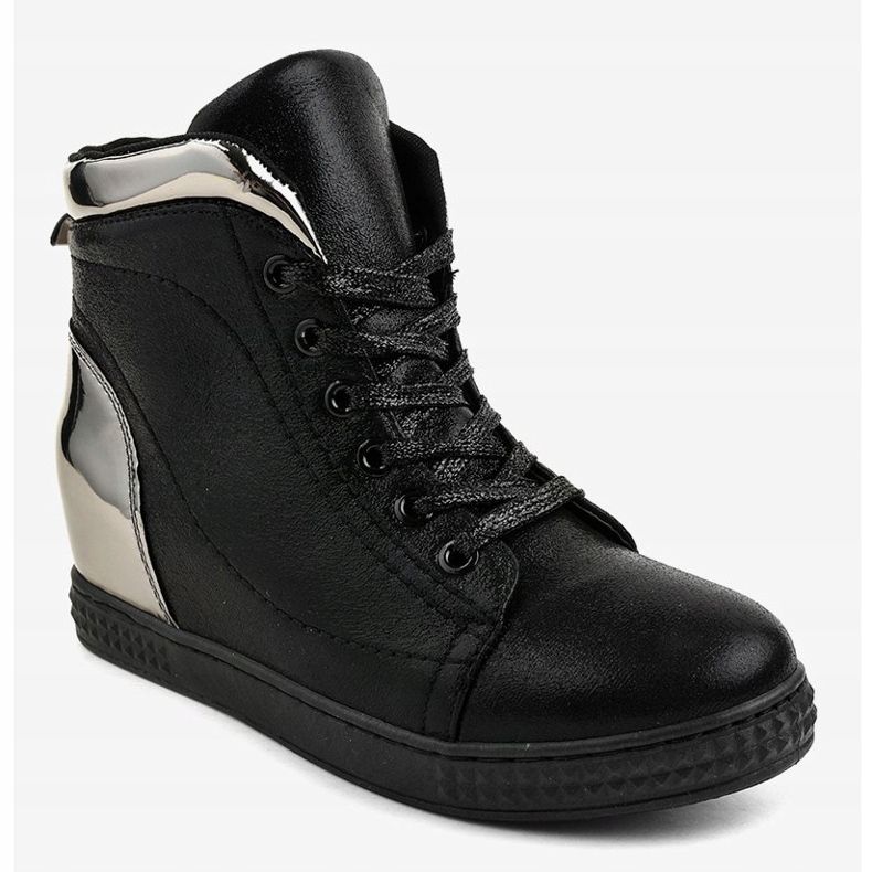 Svartlackade sneakers på kil R469-2 1