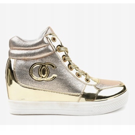 Trendiga Golden Sneakers L643-2 gyllene 2