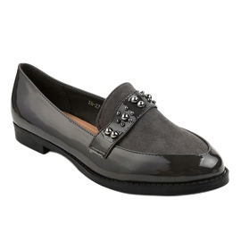 BM Grå slip-on skor med JN-27 dubbar 1