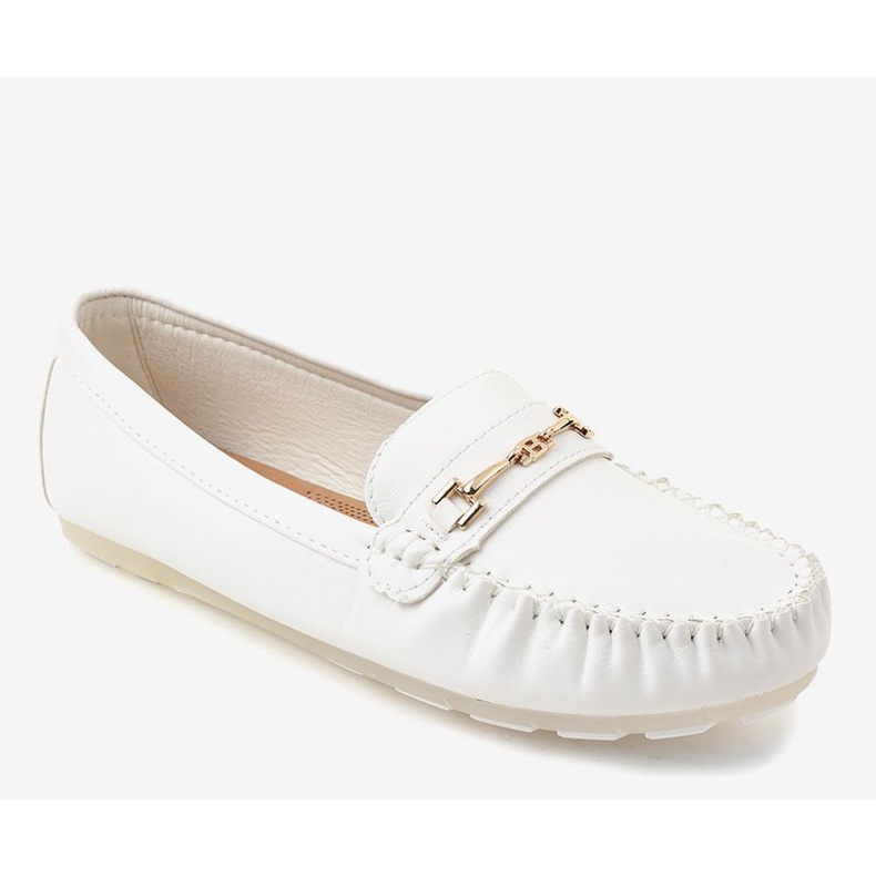 Vita ballerina loafers i ekologisk läder FM3102A 1