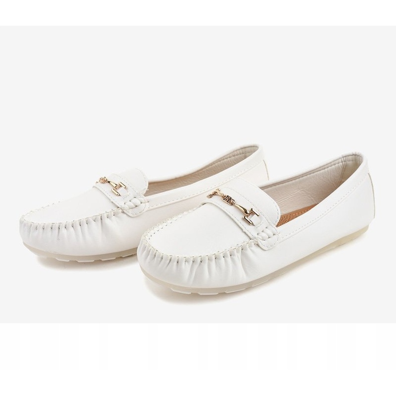 Vita ballerina loafers i ekologisk läder FM3102A 2