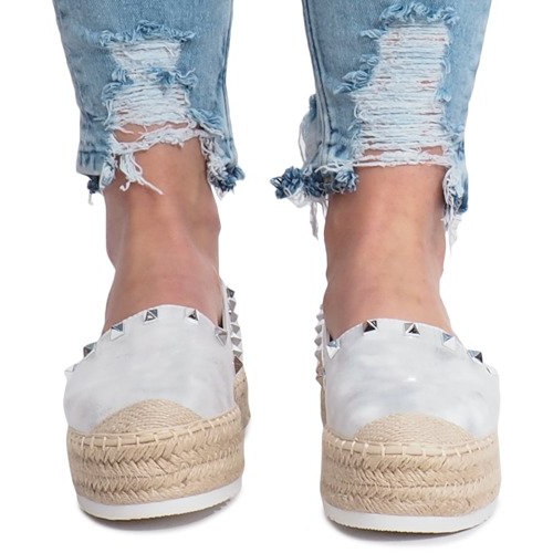 Silver espadriller på Glam -kilen grå 1